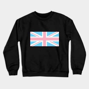 TRANSGENDER UK FLAG (UNION JACK) - PALE BLUE, WHITE AND PINK TRANSGENDER FLAG Crewneck Sweatshirt